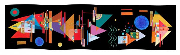 Seidenschal Kandinsky Spitzen im Bogen