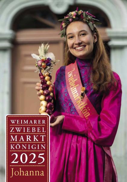 Autogrammkarte Weimarer Zwiebelmarktkönigin 2025 Johanna